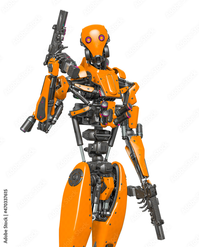 droid soldier is ready for some action and holding a pistol droid soldier is ready for some action and holding a pistol