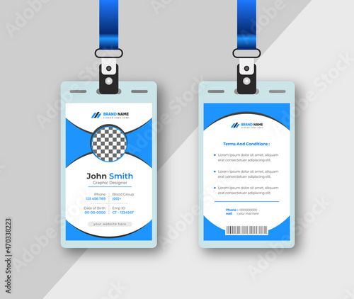 Blue and dark id card template