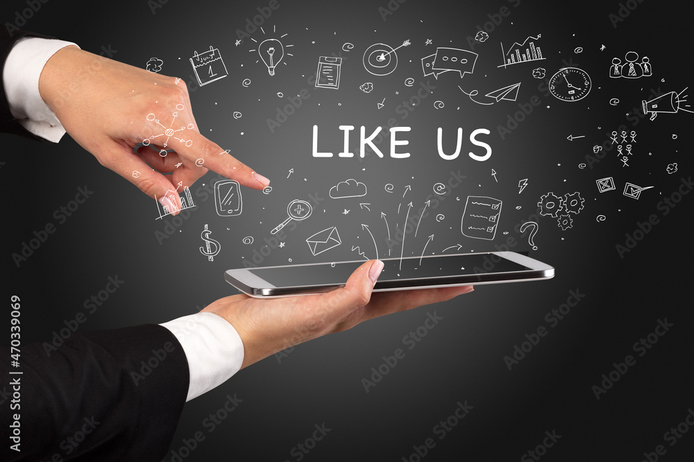 Close-up of a touchscreen, social media concept Close-up of a touchscreen, social media concept