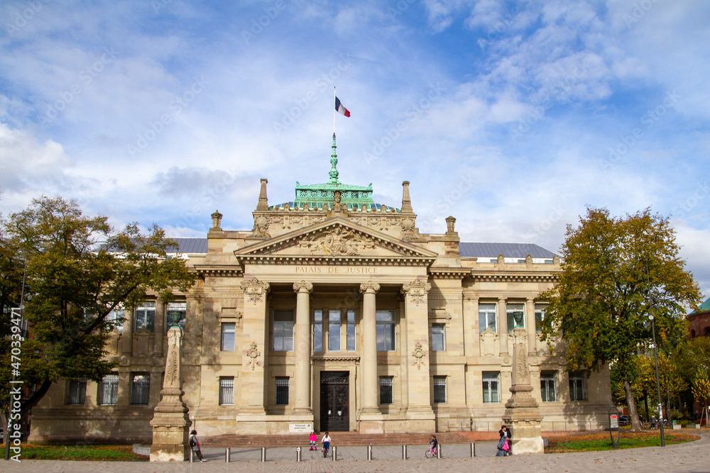 Strasbourg, France, October 31, 2021, The courthouse, It is the seat of