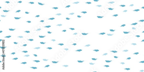 Seamless Wave Pattern, Hand drawn cute water vector background. Watercolor sea brush smears, baby paint lines design