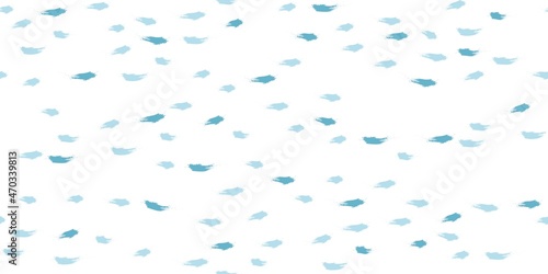 Seamless Wave Pattern, Hand drawn cute water vector background. Watercolor sea brush smears, baby paint lines design