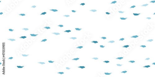 Seamless Wave Pattern, Hand drawn cute water vector background. Watercolor sea brush smears, baby paint lines design