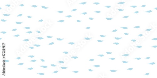 Seamless Wave Pattern, Hand drawn cute water vector background. Watercolor sea brush smears, baby paint lines design