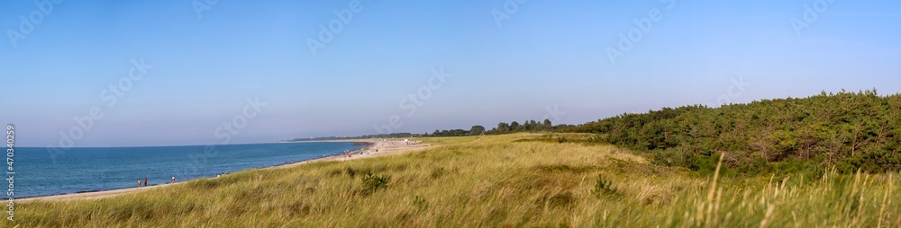 Obraz premium Panorama über die Dünenlandschaft an der Ostseeküste.
