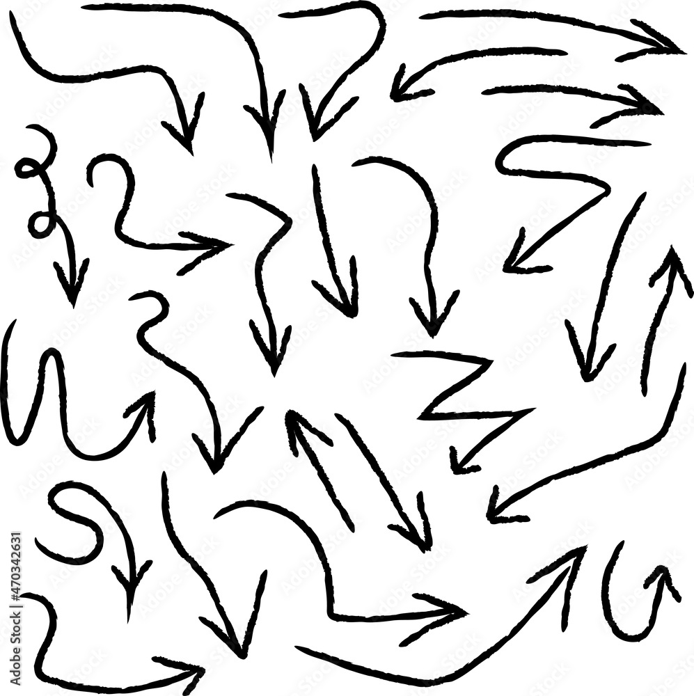 black arrows set hand drawn black arrows set hand drawn