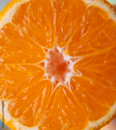 close-up of chopped orange fruit. A picture of fresh food. healthy eating