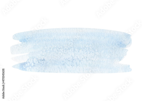 Blue watercolor background, brushstroke. Watercolor illustration isolated on white.