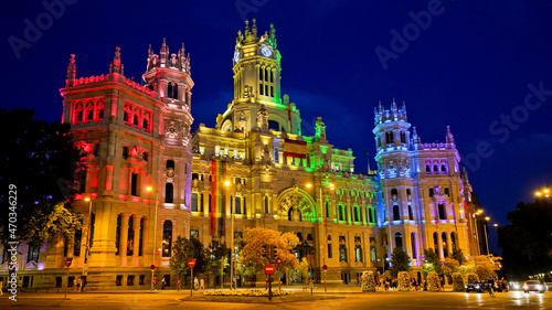 Building in Madrid at Night