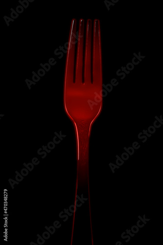 fork, red-hot, standard, front view