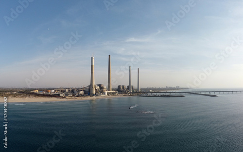 Caesarea, Israel - November 12 2021: Rabin Lights power station