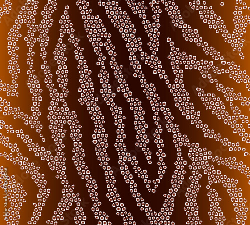 Full Seamless Ornate Zebra Tiger Stripes Pattern Texture Vector. Endless cheetah design for dress fabric print.