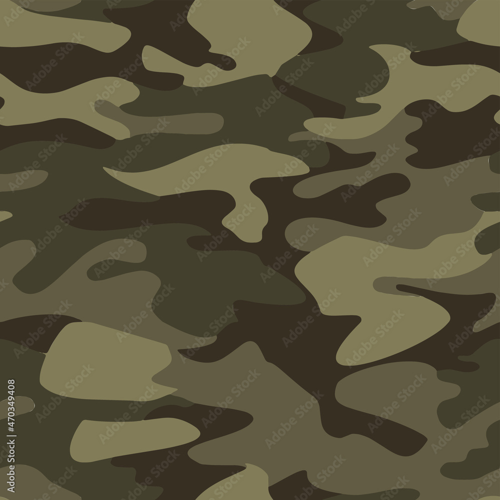 Fototapeta premium Full seamless camouflage texture skin pattern vector for military textile. Usable for Jacket Pants Shirt and Shorts. Dirty army camo masking design for hunting fabric print and wallpaper.