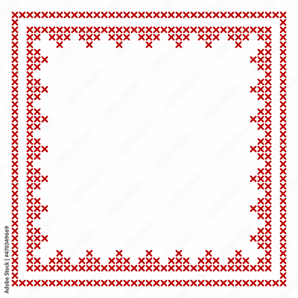 Cross stitch border frame pattern, perfect for Christmas banner design Cross stitch border frame pattern, perfect for Christmas banner design
