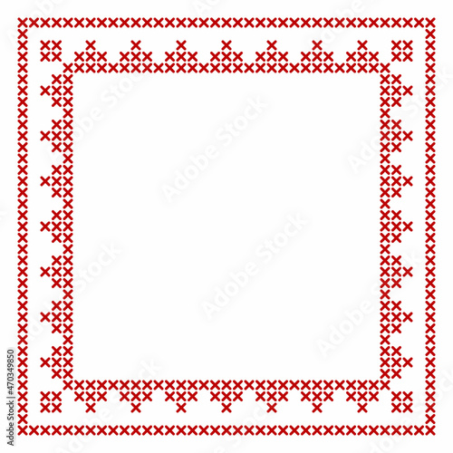 Cross stitch border frame pattern, perfect for Christmas banner design