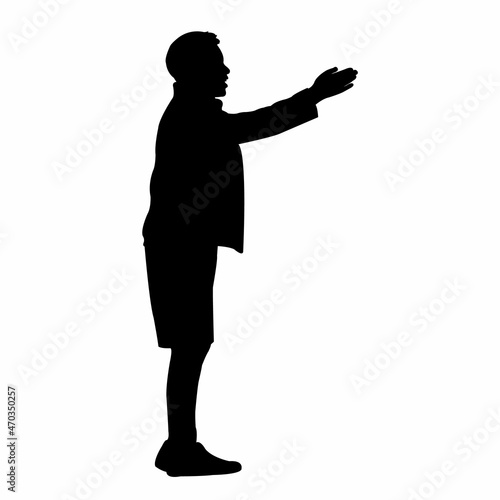 a boy body silhouette vector