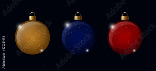 Christmas and New Year balls vector illustration