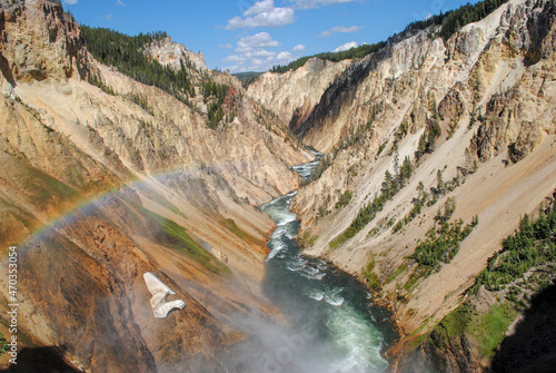 Rainbow in Yellowstone  Wyoming  USA 