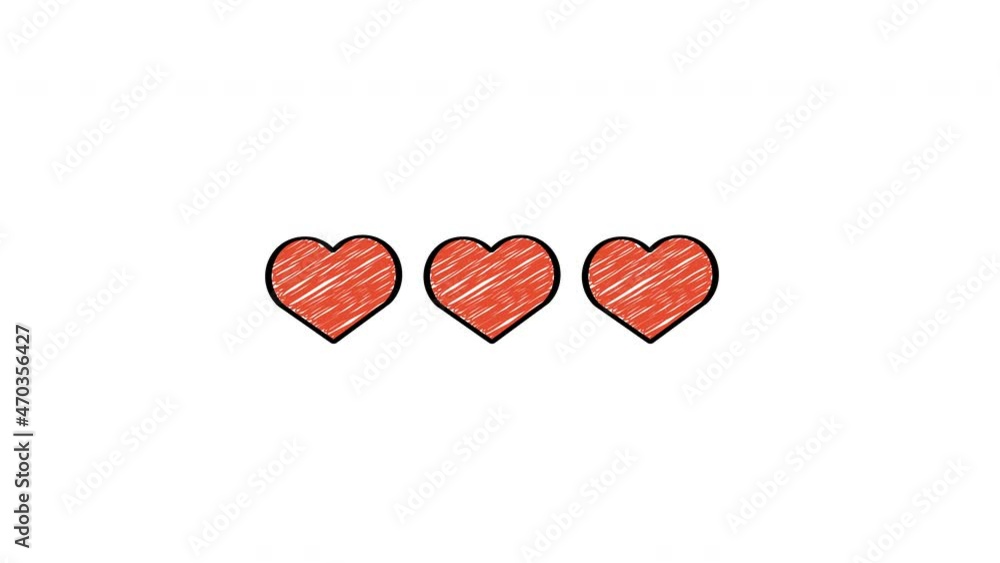 hand drawn hearts loading concept animation.4K Video motion graphic animation. can be used for explayner video. hand drawn hearts loading concept animation.4K Video motion graphic animation. can be used for explayner video.