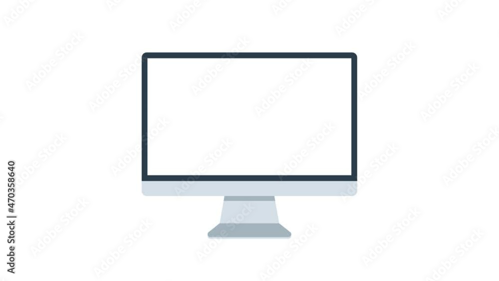 Computer monitor screen animation flat icon for apps and websites. Blank computer monitor 4k video alpha channel animation icon. Computer monitor screen animation flat icon for apps and websites. Blank computer monitor 4k video alpha channel animation icon.