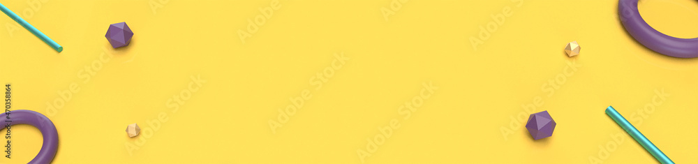 abstract yellow banner. 3d rendering, abstract yellow banner. 3d rendering,