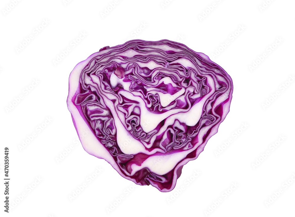 Sliced of red cabbage isolated on white background Sliced of red cabbage isolated on white background
