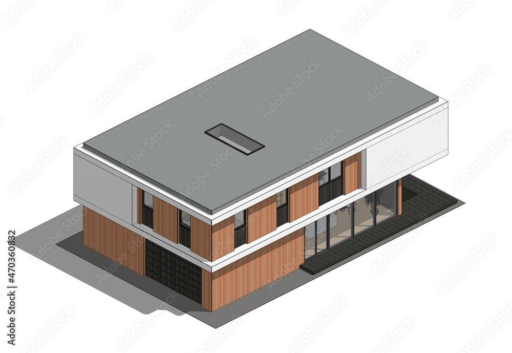 House architecture digital drawing 3d illustration House architecture digital drawing 3d illustration