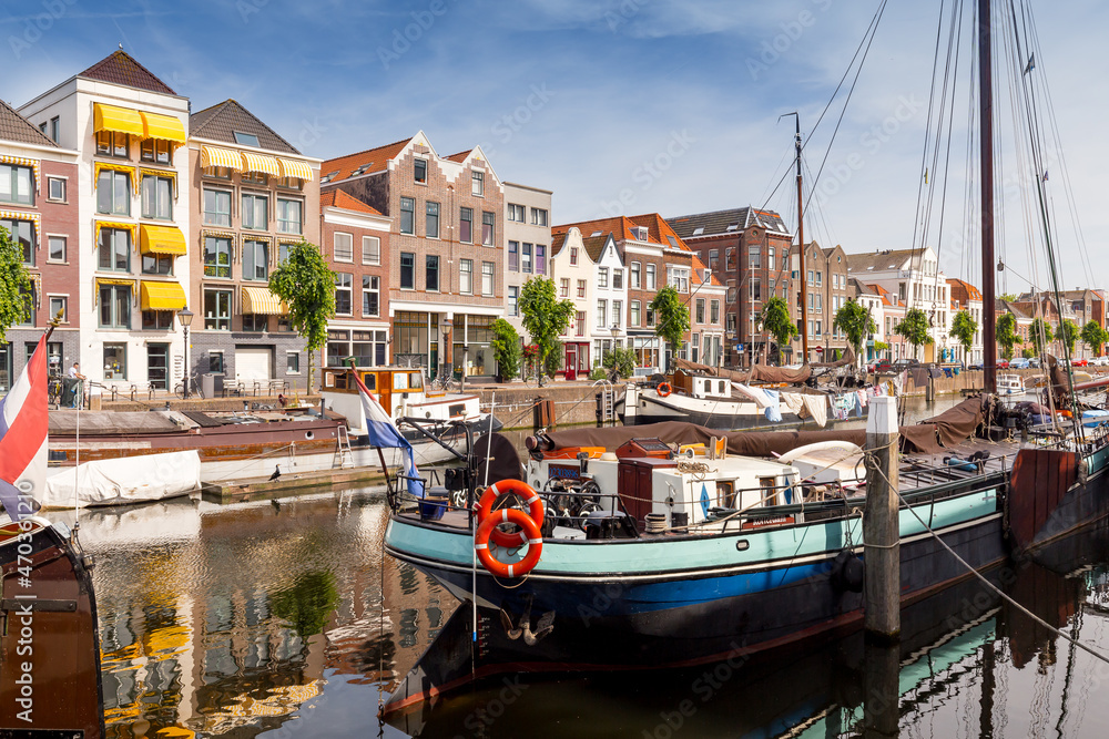 Harbour of Delfshaven in the city of Rotterdam, Netherlands