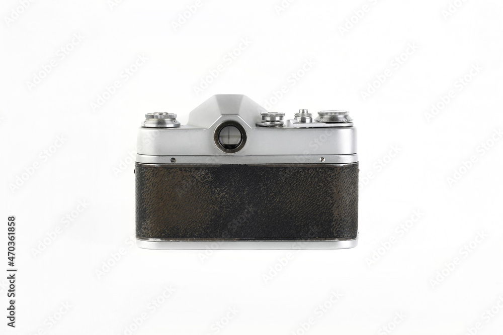 Very rare old 35 mm SLR film camera on white background. Very rare old 35 mm SLR film camera on white background.