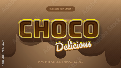 Choco Delicious text typography style effect Premium Vector
