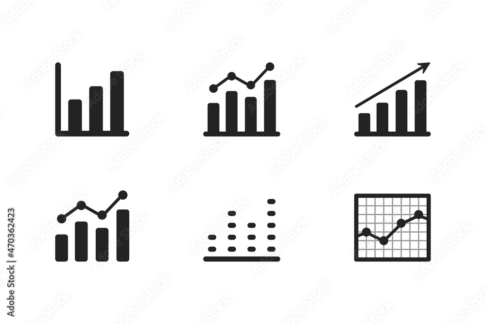 Collection with statistic icon for web background design. Business graph. Chart concept.  Finance infographic report market analysis.