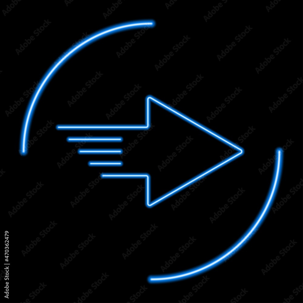Right arrow neon sign, modern glowing banner design, colorful modern design trends. Vector illustration. Right arrow neon sign, modern glowing banner design, colorful modern design trends. Vector illustration.
