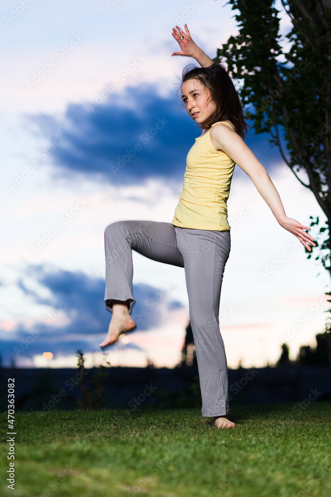 ballet ballerina dancer motion in happy joyful Rhythm . Hispanic woman healthy life outdoors ballet ballerina dancer motion in happy joyful Rhythm . Hispanic woman healthy life outdoors