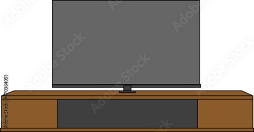 落ち着くシンプルなテレビ台のイラスト素材