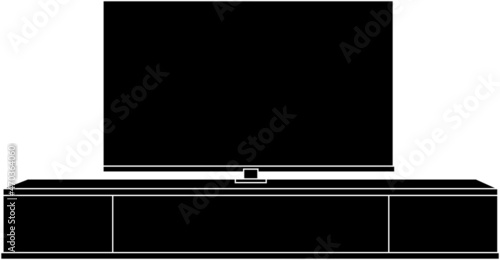 テレビ台のシルエット素材