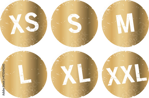 goldene Buttons XS, S, M, L, XL, XXL