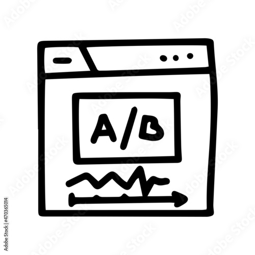 ab testing line vector doodle simple icon