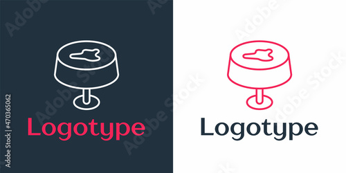 Logotype line Stain on the tablecloth icon isolated on white background. Logo design template element. Vector