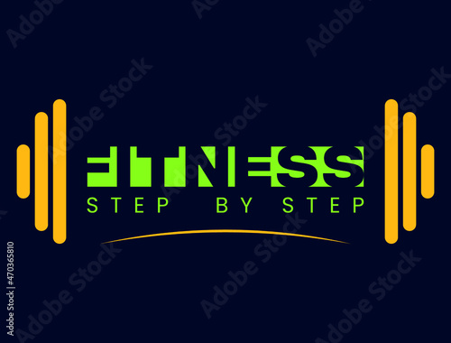 Minimalistic typography fitness gym logo