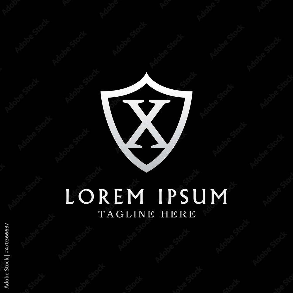 luxury initial X shield company logo template vector luxury initial X shield company logo template vector