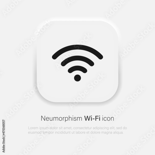 Wi-Fi vector icon in trendy neumorphism style. Wifi symbol. Vector EPS 10