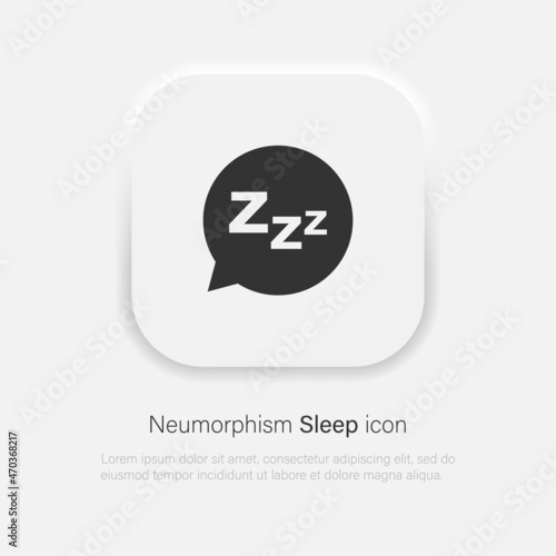 Sleep vector icon in trendy neumorphism style. Vector EPS 10