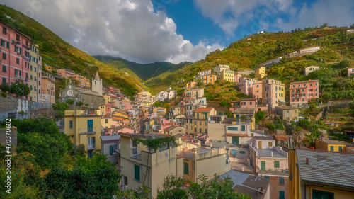 Riomaggiore is a charming Italian town in the province of Liguria, Italy. A fragment of architecture  © janmiko