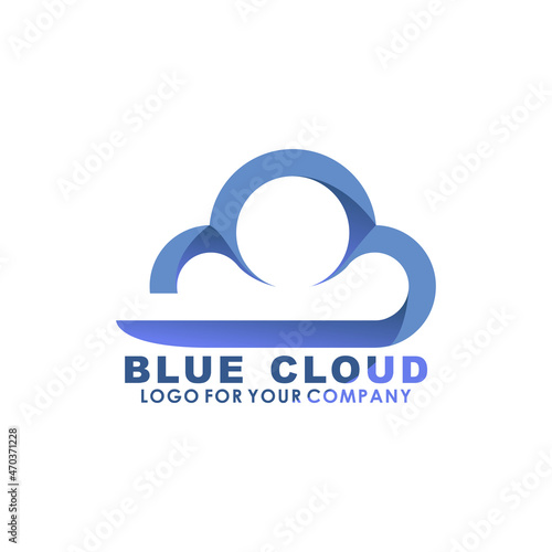 Blue Cloud Logo Design Vector
