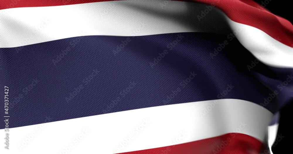Flag of Thailand Waving 3D Animation Close up, 4K UHD 60 FPS Flag of Thailand Waving 3D Animation Close up, 4K UHD 60 FPS
