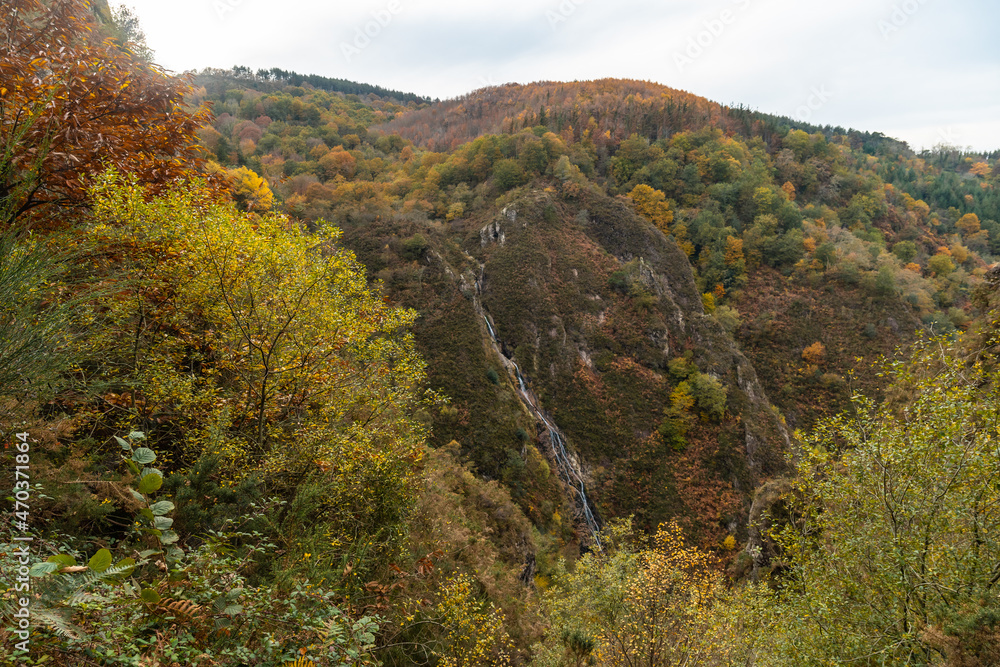 Irusta waterfall, the highest in Gipuzkoa, on Mount Erlaitz in the town of Irun. Basque Country