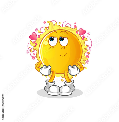 sun shy vector. cartoon character