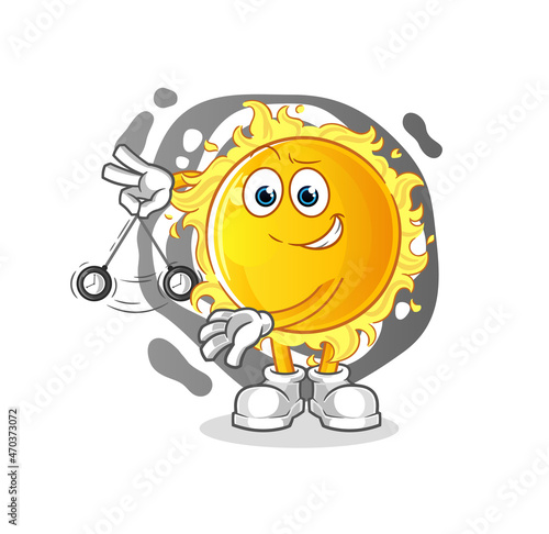 sun hypnotizing cartoon. cartoon mascot vector