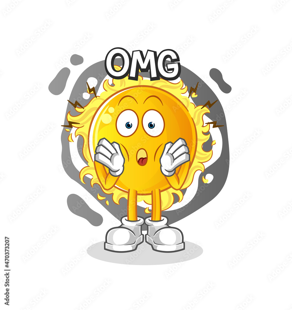 Fototapeta premium sun Oh my God vector. cartoon character