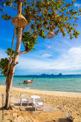 Beautiful views on the beach in Koh Ngai, Krabi Province, Thailand.
